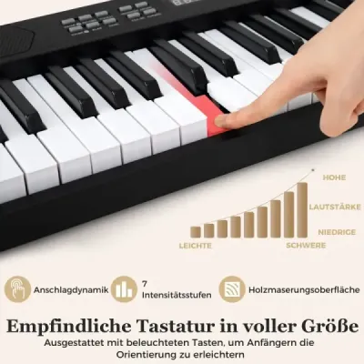 61 butoane pliabil pian tastatură complet electronic tastatură cu MIDI & Split Funcția negru