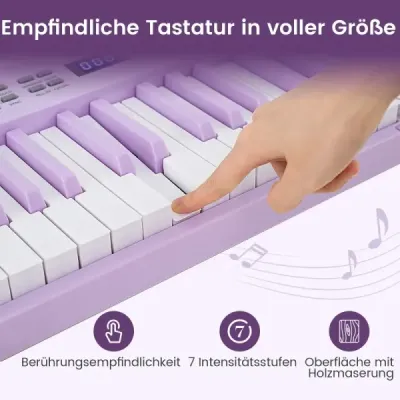 61 butoane Tastatură pian pliabil complet electronic tastatură cu funcția MIDI & Split Purple