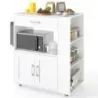 Troleibuze de bucătărie cu rafturi pentru worktop &amp; sertar &amp; prosop &amp; 3 condimente Alb