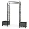 Cutie de flori cu grila de clasare &amp; Agățat acoperiș ridicat Sfeclă pe Rollers Lockable Grey 154 x 40 x 162 cm