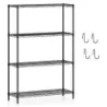 4 etaje suport metalic cu 4 cârlige și rafturi reglabile rack sarcină grea 91 x 35 x 138,5 cm