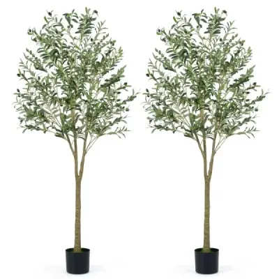 2 set maslini artificiali 180 cm plante artificiale de masline cu verde din plastic