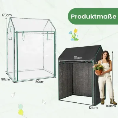 Tomate cu efect de seră mici 129 x 80 x 173 cm folie portabilă cu protecţie solară neagră