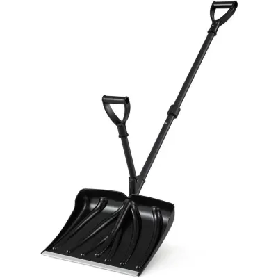 Găleată de zăpadă cu mâner auxiliar 135 cm lungime clearance-ul de zăpadă ușoară cu 45 cm lamă largă Negru