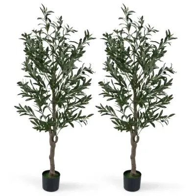 2 set măslin artificial cu fructe şi muşchi realiste Modern Arbori artificiali