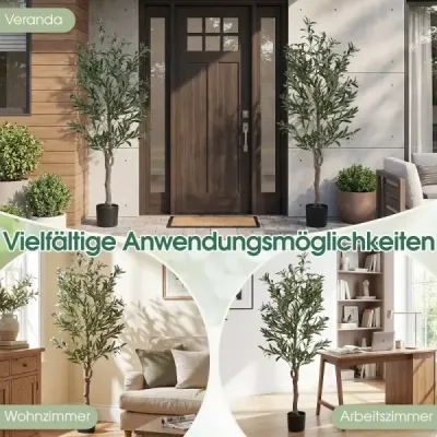 2 set măslin artificial cu fructe şi muşchi realiste Modern Arbori artificiali