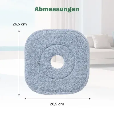 26,5 x 26,5 cm Cap de mop 6 piese set microfibră mop capac de înlocuire mop gri detașabil