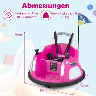 12V copii electric masina bara de protectie vehicul operat cu lumini intermitente telecomanda roz