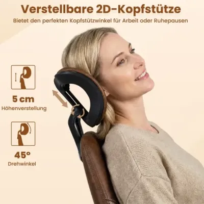 Scaun birou ergonomic Scaun birou Computer cu tetieră tesatura din piele maro