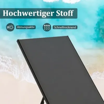 Sun lounger cu role si canapea de gradina laterala cu backrest gri reglabil