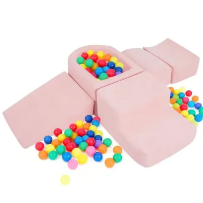5 seturi de blocuri de constructii spuma cu coperti din tesatura cu bila & Cord Blocuri de căţărare Blocuri de joc Roz