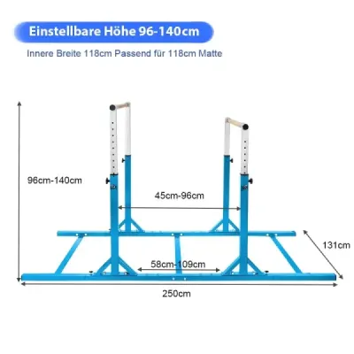 Baruri de gimnastică + Mat de gimnastică Set Reckstab Etaj moale mat Turnbar albastru