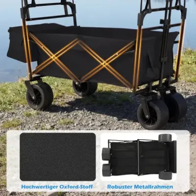 Carucior pliabil cu carucior de transport acoperis cu mânere reglabile Negru