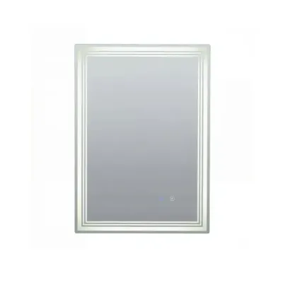 Oglindă de baie rectangulară cu iluminare LED & anti-montare și funcție de memorie oglindă de perete 70 x 50 cm