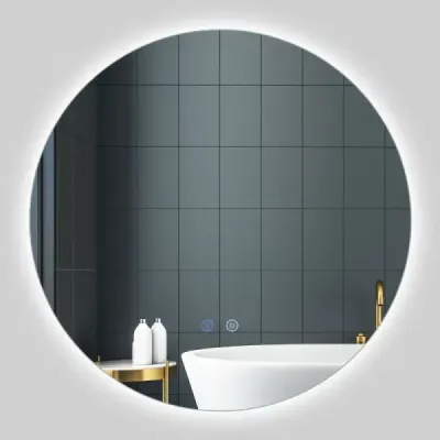 Ø60 LED rotund Oglindă iluminată cu strălucire reglabilă și o oglindă inteligentă de baie
