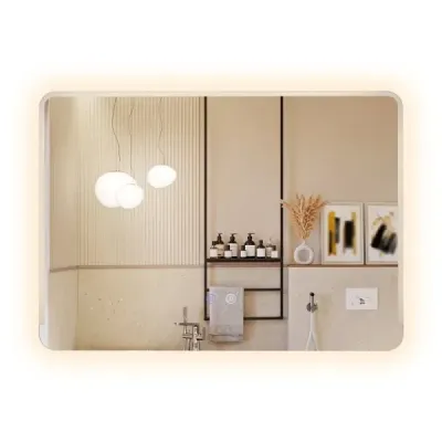 LED Oglindă baie cu oglindă de machiaj iluminată antibeat 70 x 50 cm