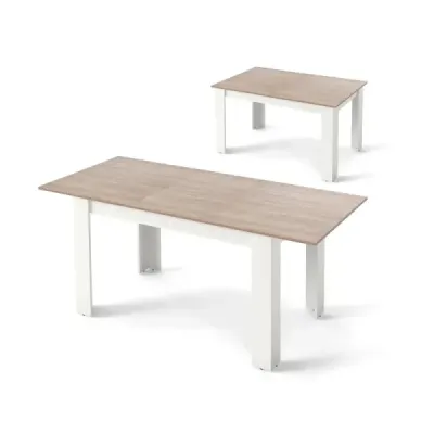 Masa de luat masa extensibila Masa moderna din bucatarie cu masa reglabila cu picioare albe 158 x 70 x 76 cm