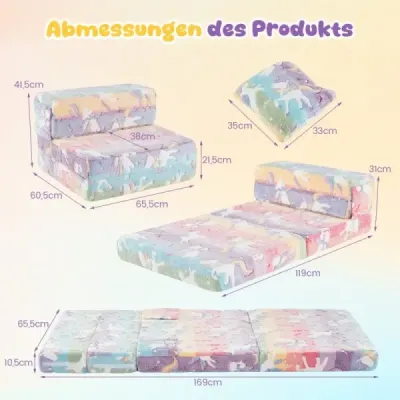 3 din 1 canapea pentru copii în întuneric luminos cu pernă și capac detașabil Scaun pentru copii căptușit