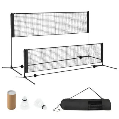 Plasă de minge de primăvară cu suport reglabil Badminton net pentru zona în aer liber negru