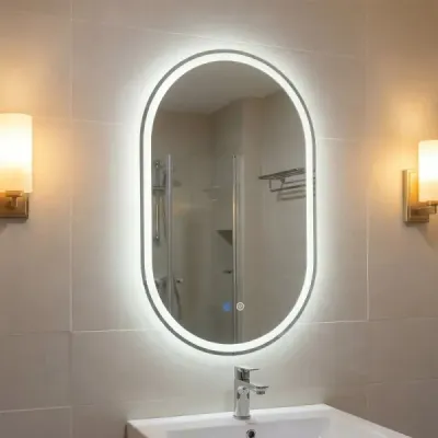 80 x 50 cm luminat oglinda de baie pentru perete spate oglinda rezistenta la spargere argint