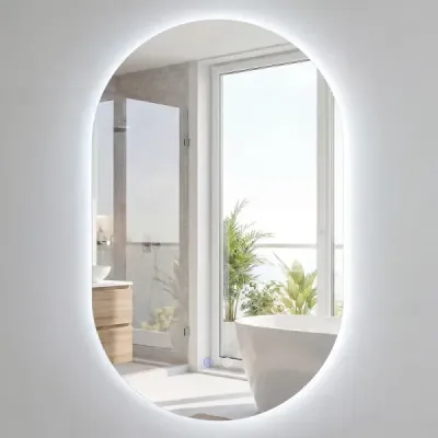 Oglinda iluminata cu temperatura dimabila de 3 culori si functie antimontare oglinda de perete 80 x 50 cm