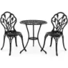 3 bucăţi. Bistroset inclusiv. bistro masă &amp; 2 scaune din aluminiu set de grădină de turnare
