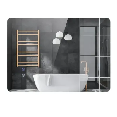 70 x 50 cm LED rectangular Iluminat Oglindă de perete Montat Oglindă baie