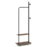 Rack haine pe role rack haine deschise cu 2 cârlige 60 × 30 × 175 cm Brown