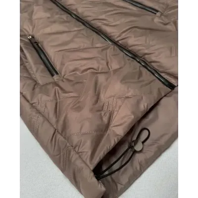 Jacheta pentru femei cu glugă maro (B8588-101)