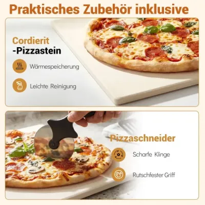 Electric interior cuptor cuptor pizza masă pentru pizza 30 cm cu 6 presetări Negru