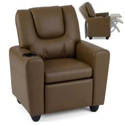 Scaun pentru copii cu funcție de relaxare și backrest reglabil & picioare canapea pentru copii Brown