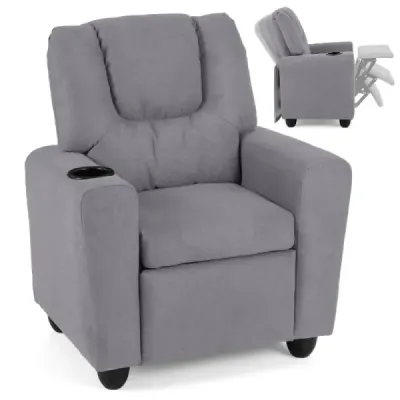 Scaun pentru copii cu funcție de relaxare și backrest reglabil și canapea pentru copii gri