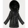 Jacheta cu glugă subțire plus dimensiunea Goodlookin negru (B8576-1)