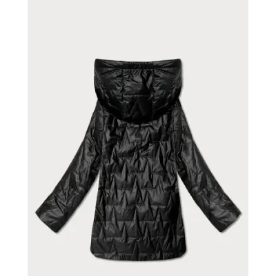 Jacheta cu glugă subțire plus dimensiunea Goodlookin negru (B8576-1)