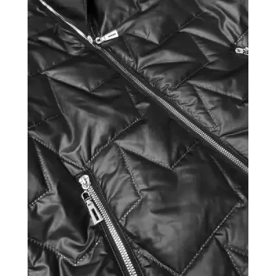 Jacheta cu glugă subțire plus dimensiunea Goodlookin negru (B8576-1)