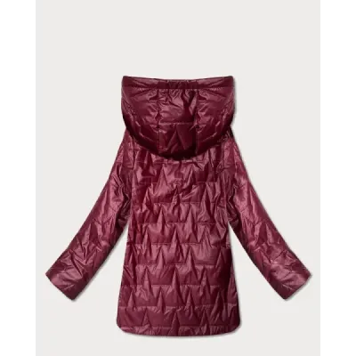 Jacheta subţire cu glugă plus mărime Goodlookin burgundy (B8576-27)