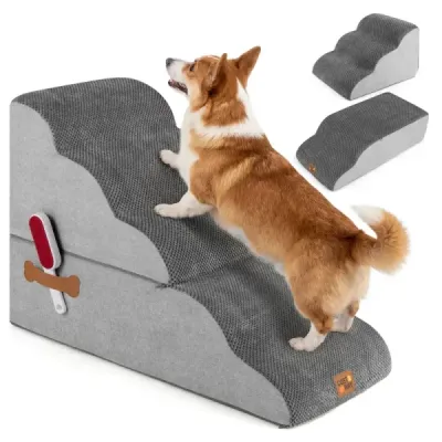 Scari caine 5 pasi 50 cm Scari inalte Scările de câine pentru câini mici Grey