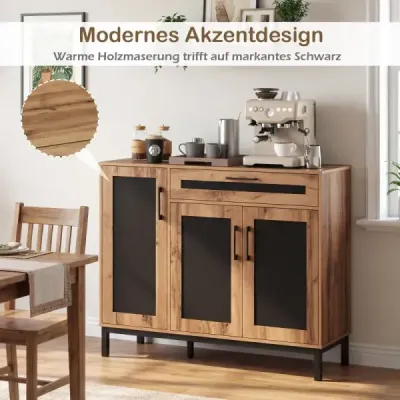 120 cm Bufet dulap sideboard garderoba lemn mare fermă depozit dulap natura