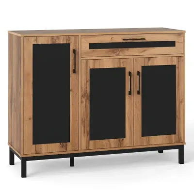 120 cm Bufet dulap sideboard garderoba lemn mare fermă depozit dulap natura