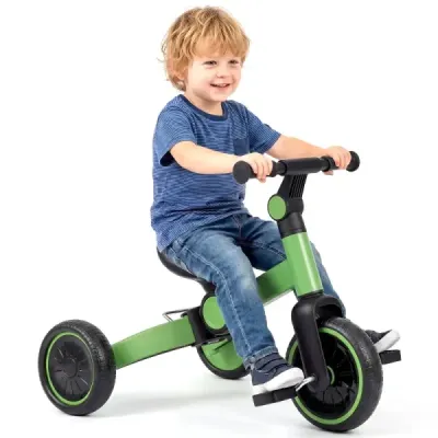 5-in-1 biciclete pentru copii biciclete de echilibru pentru copii cu pedale reglabile ghidon verde