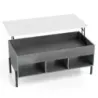 Masa de cafea inaltime masa reglabila cu masa liftabila top 3 compartimente deschise Gri 100 x 50 x 45/59 cm