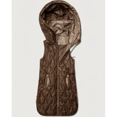 Vestă de damă uşoară cu lacăt auriu Goodlookin ciocolata (B8586/B8587-14)