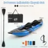 Set gonflabil de Kayak cu Aluminum Cudder și EVA cu scaun gonflabil Canoe Blue