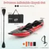 Set gonflabil de Kayak cu Aluminum Cudder și Eva cu scaun gonflabil Canoe roșu