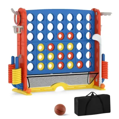 4 în 1 4 câștigă cu inel arunca și baschet joc & Golf & transporta Bag Jumbo 4 Wins Blue