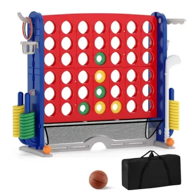 4 în 1 4 câștigă cu inel arunca și baschet joc & Golf & transporta Bag Jumbo 4 câștigă roșu