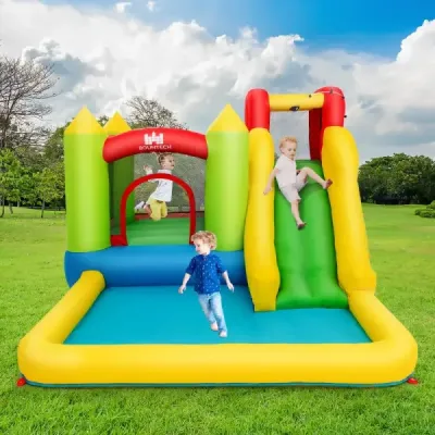 Hüpfburg gonflabile slide apă joacă padele piscină cu slide 350 x 280 x 190cm