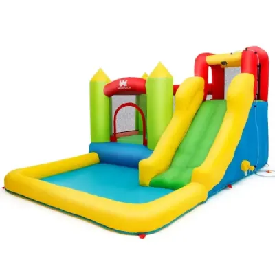 Hüpfburg gonflabile slide apă joacă padele piscină cu slide 350 x 280 x 190cm