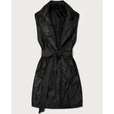 Vestă quilted cu centura neagră Goodlookin (B8603-1)