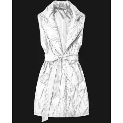 Vestă quilted cu centura albă Goodlookin (B8603-26)